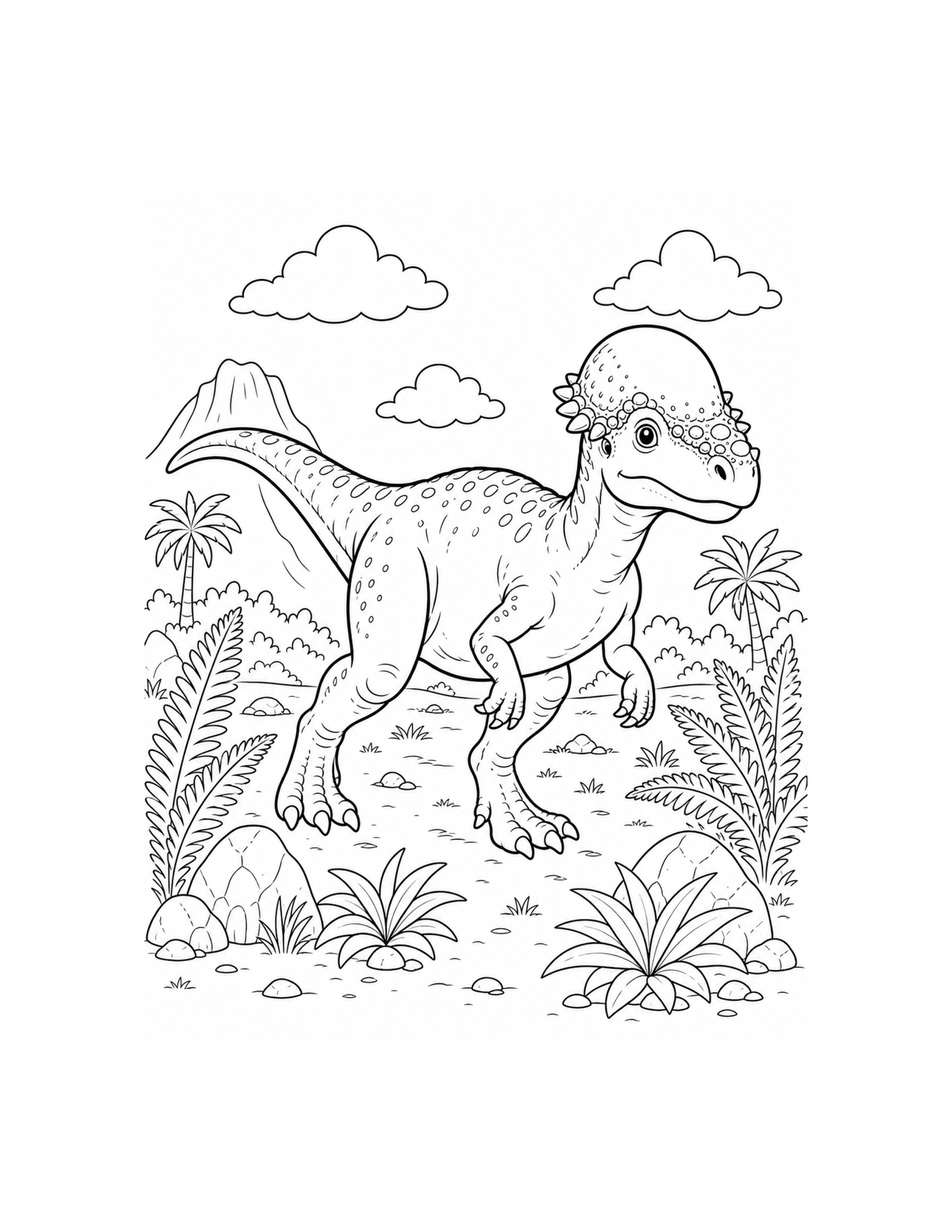 Pachycephalosaurus Coloring Page