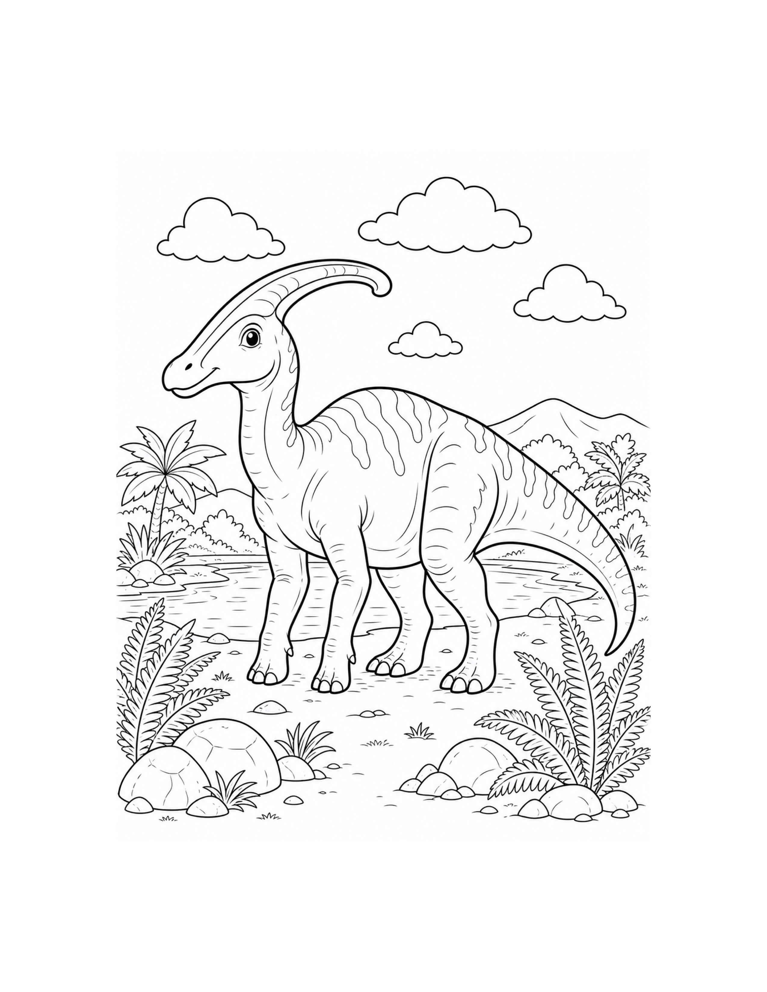 Parasaurolophus Coloring Page