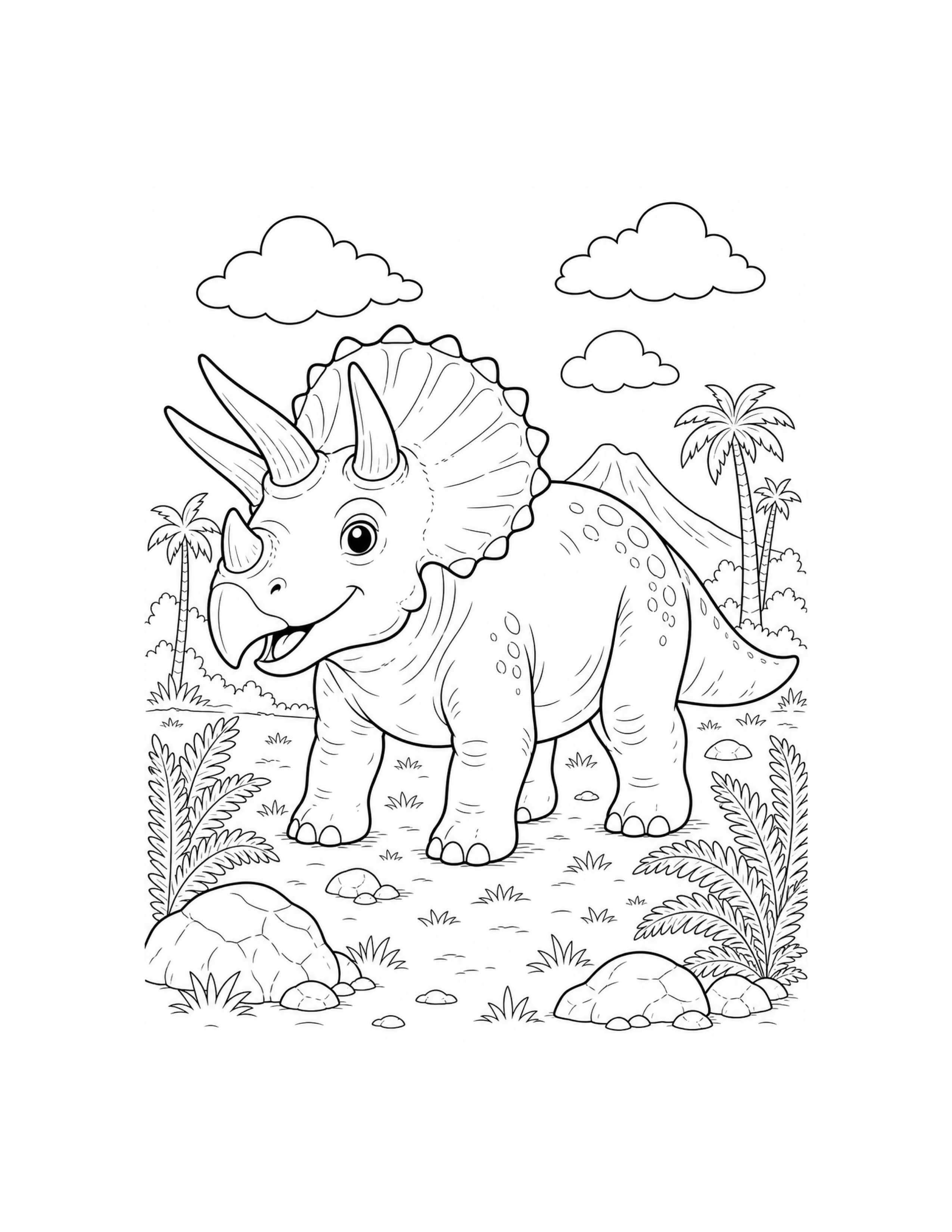 Triceratops Coloring Page