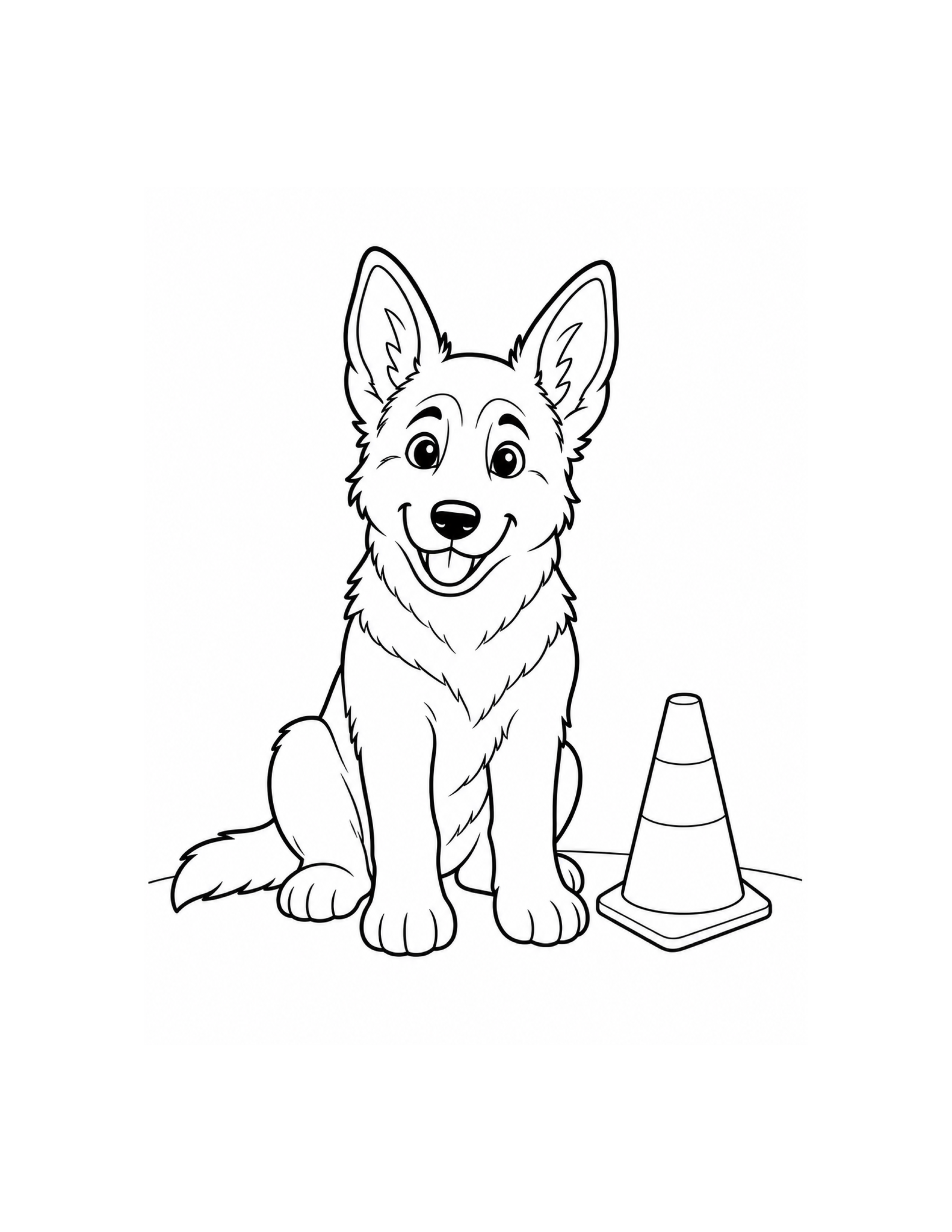 German Shepherd Puppy Coloring Page