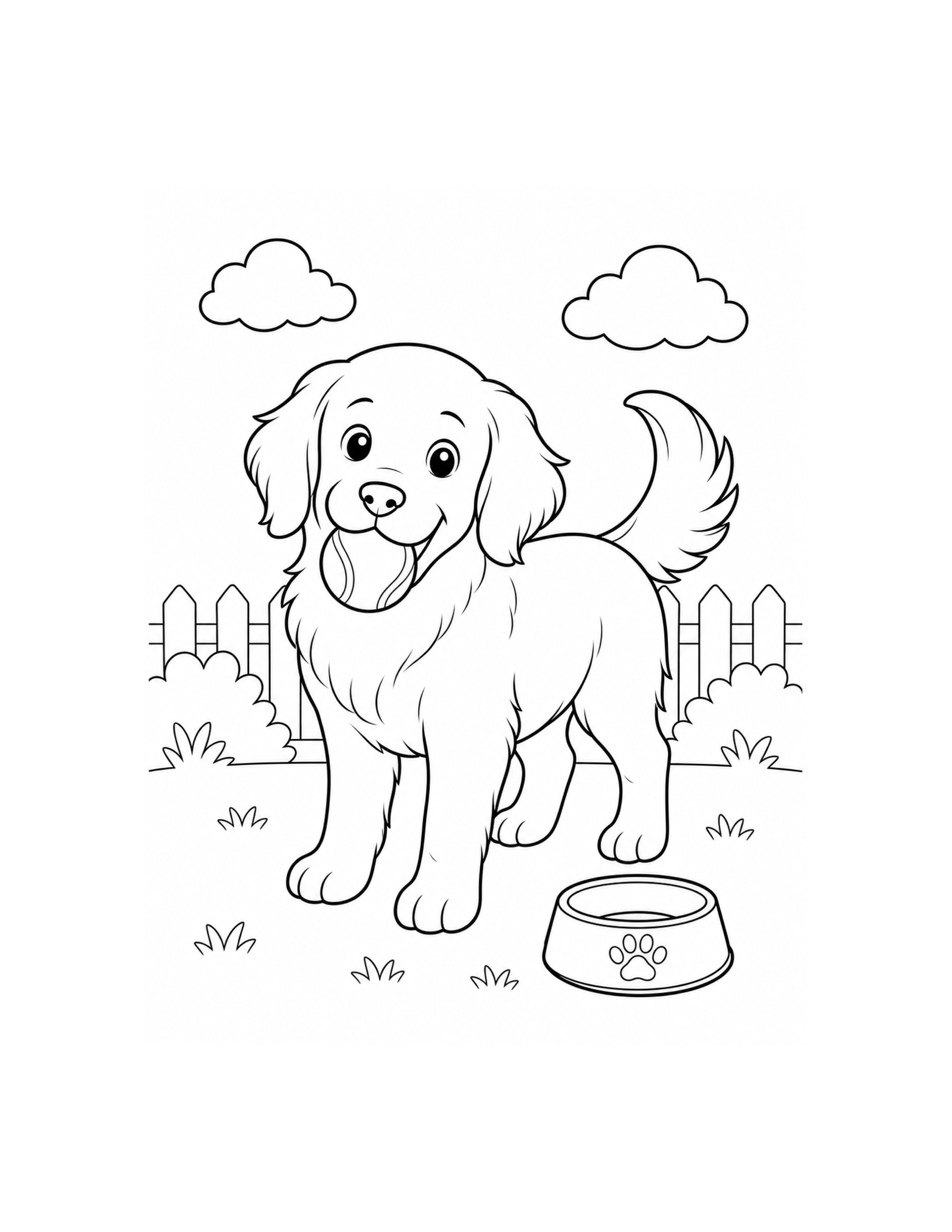 Golden Retriever Puppy Coloring Page