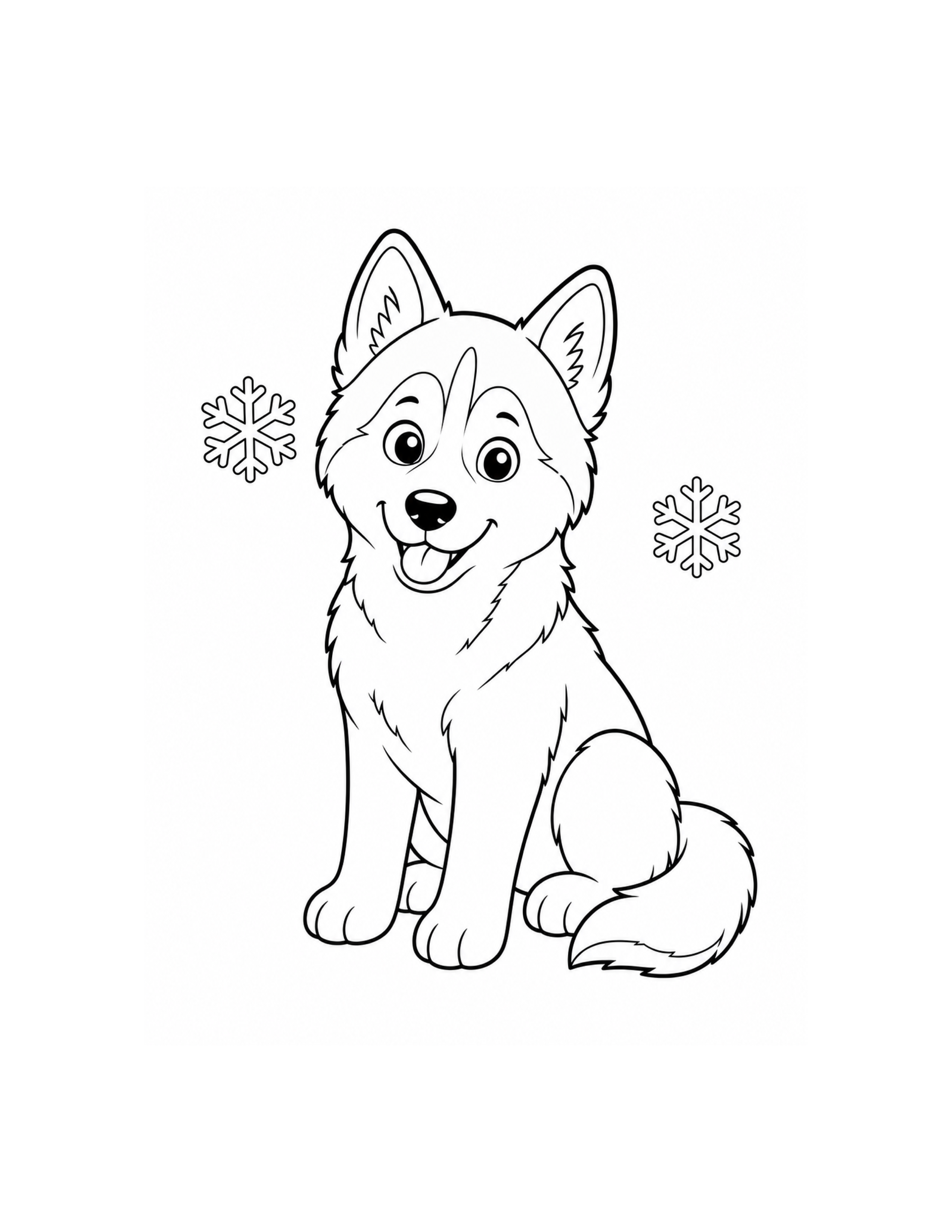 Husky Puppy Coloring Page