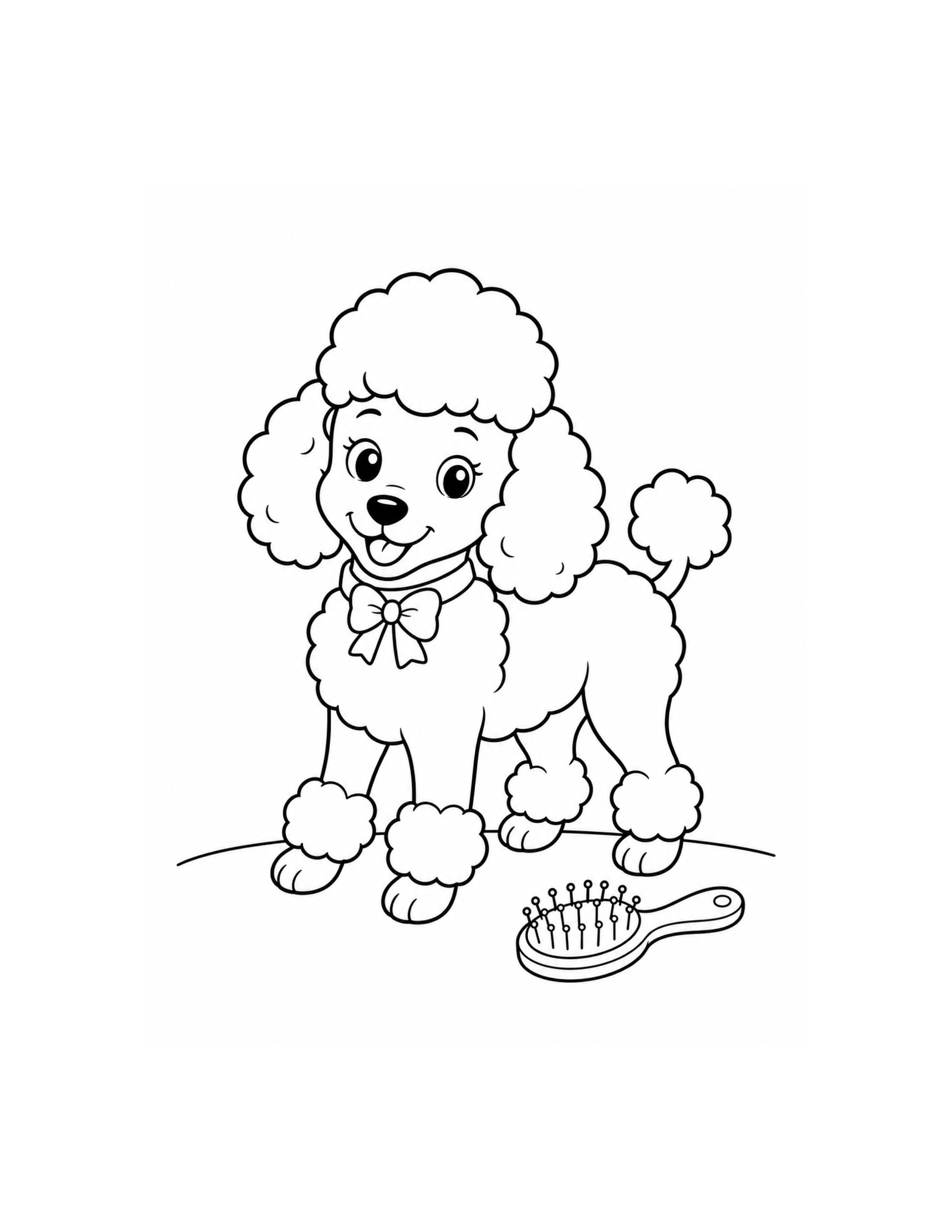 Poodle Puppy Coloring Page