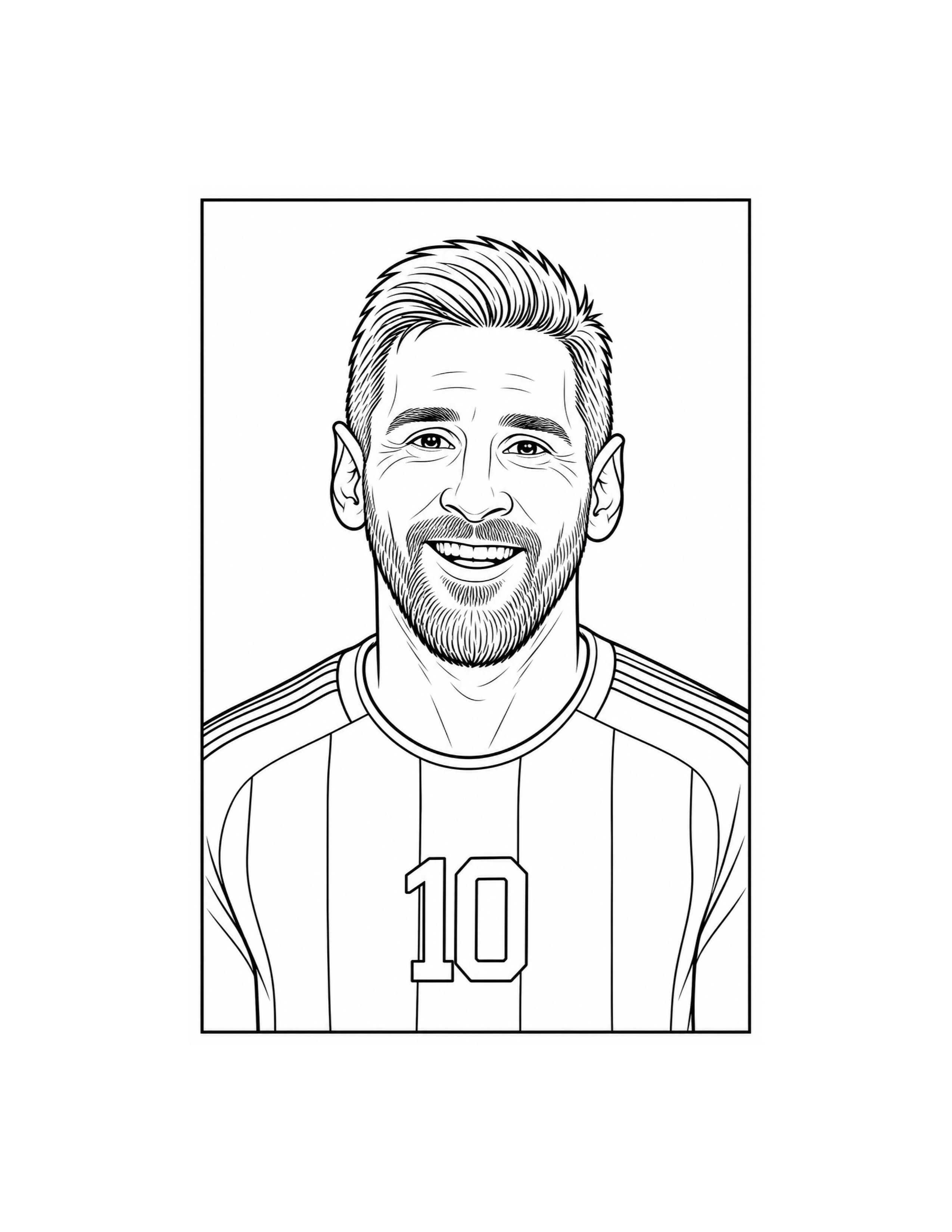 Argentina Number 10 Portrait Coloring Page
