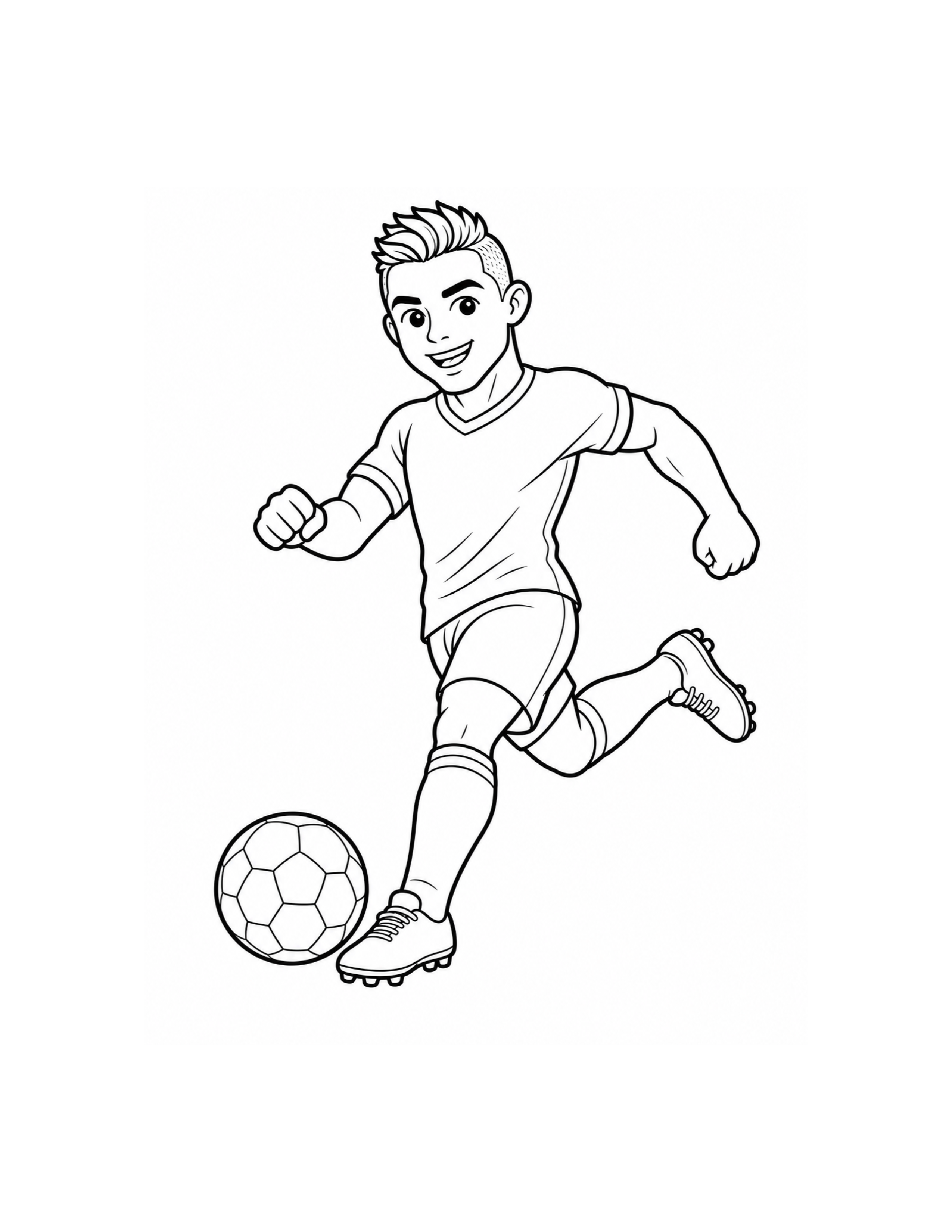 Cristiano Ronaldo Cartoon Soccer Coloring Page