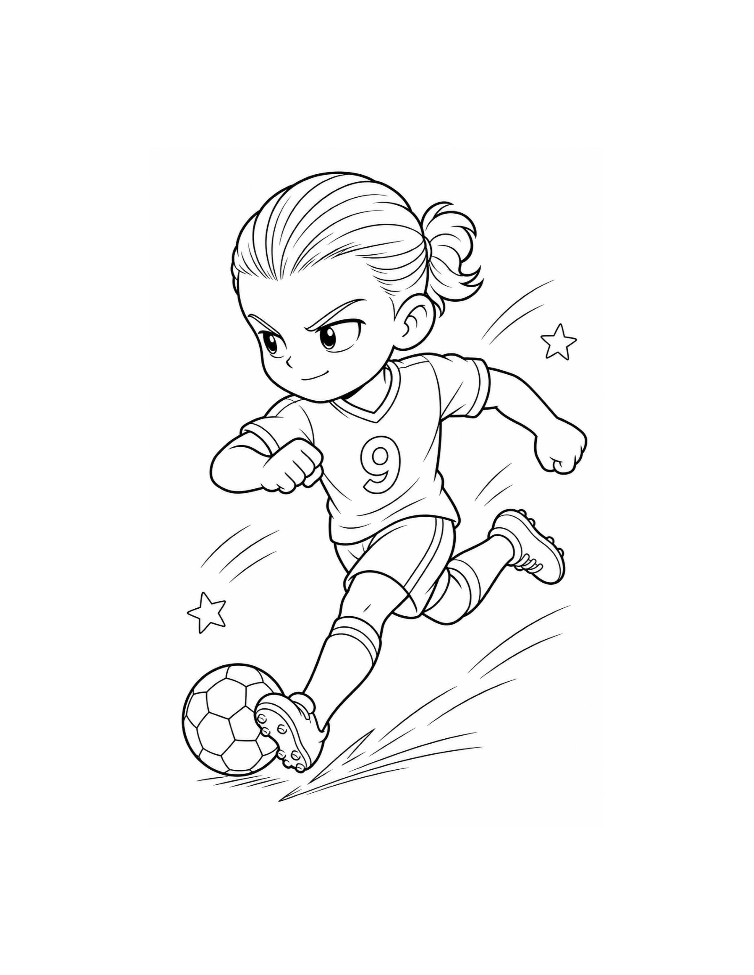 Erling Haaland Number 9 Soccer Coloring Page