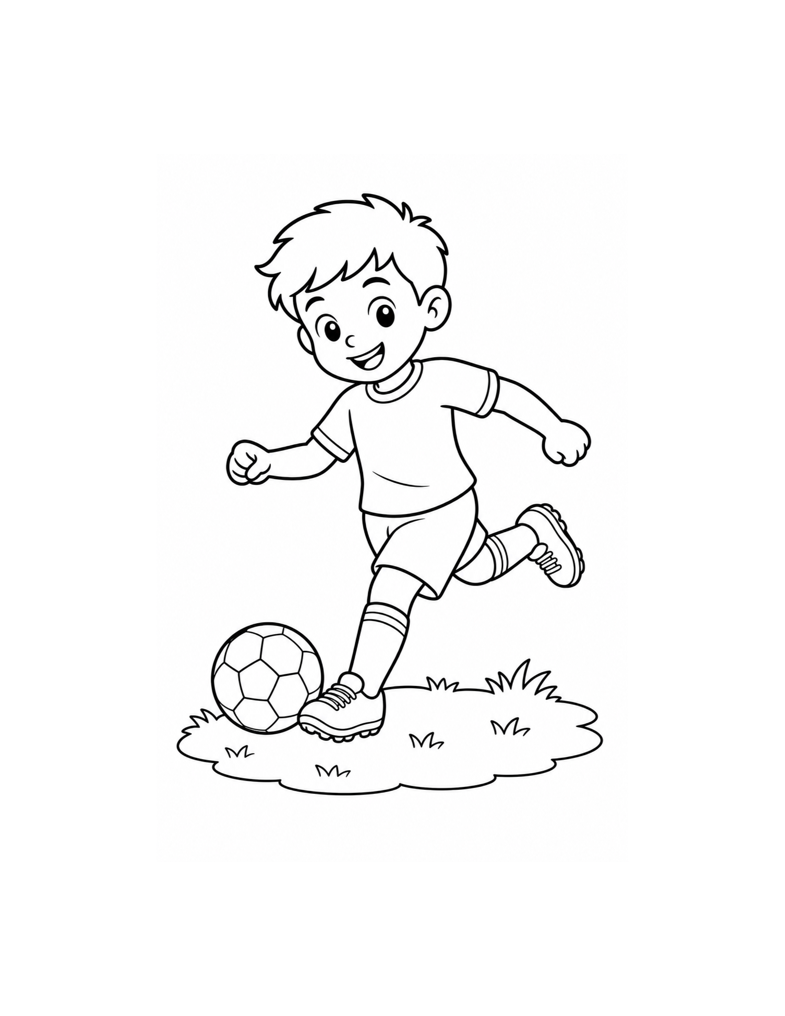 Kids Playing Soccer Coloring Page