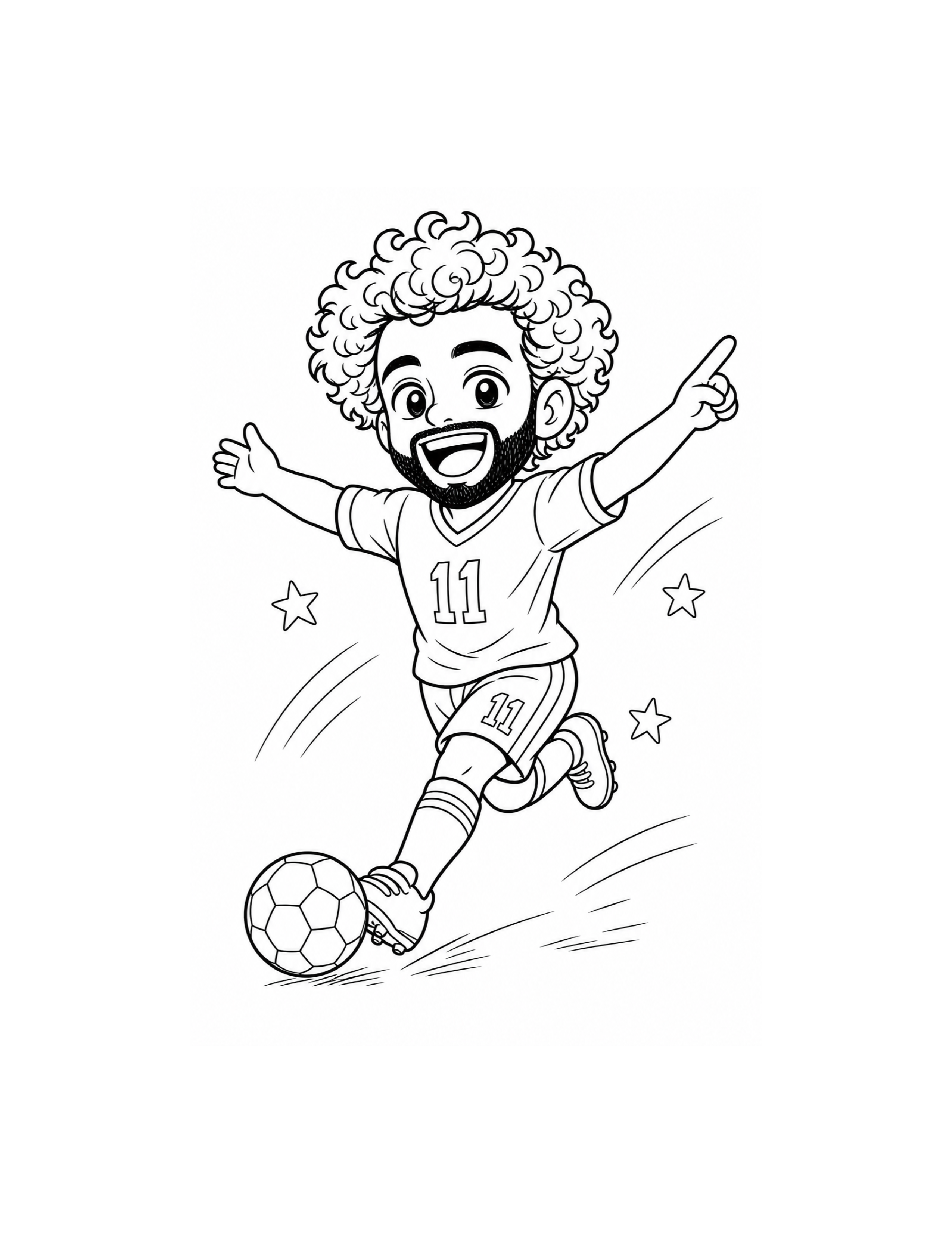 Mohamed Salah Number 11 Soccer Coloring Page