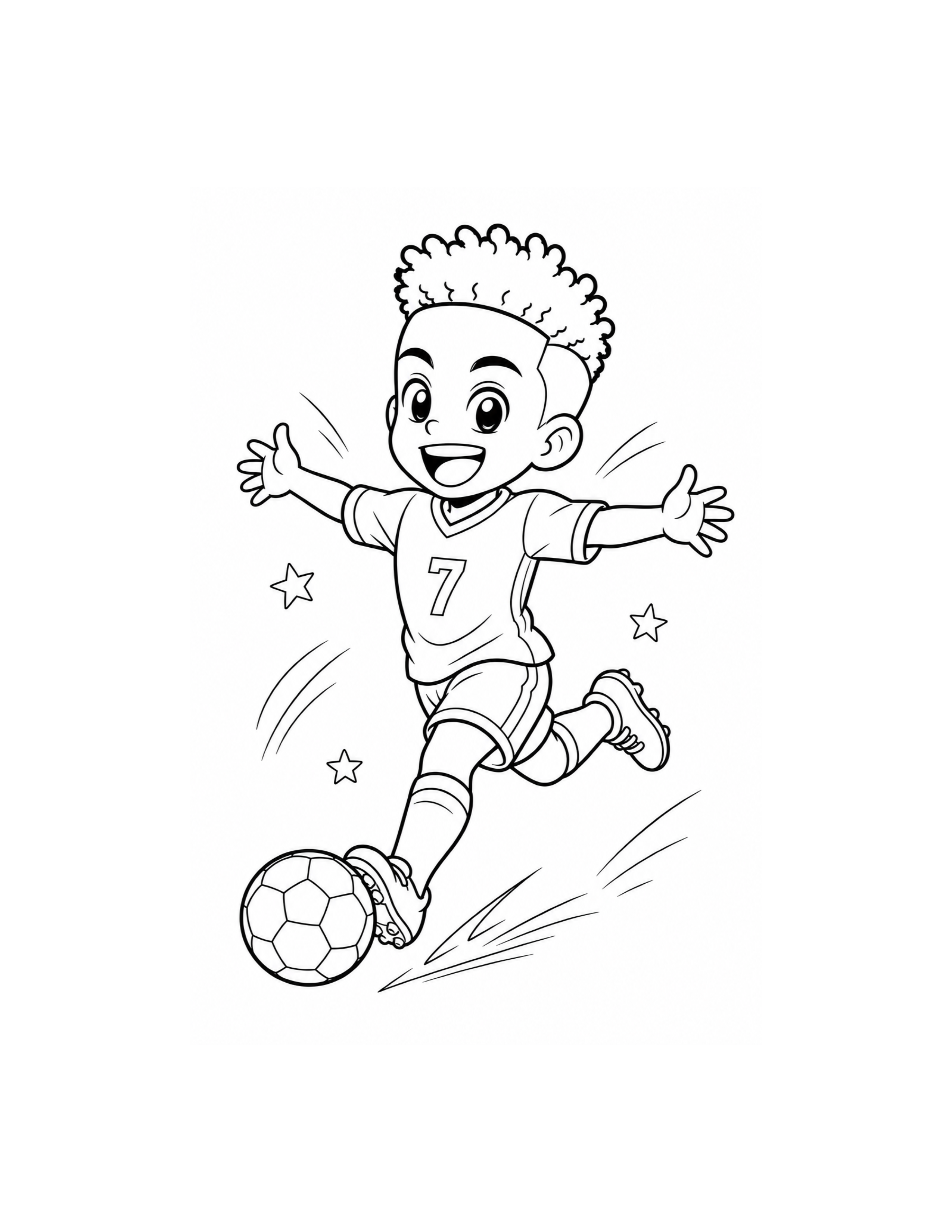Vinicius Junior Number 7 Soccer Coloring Page
