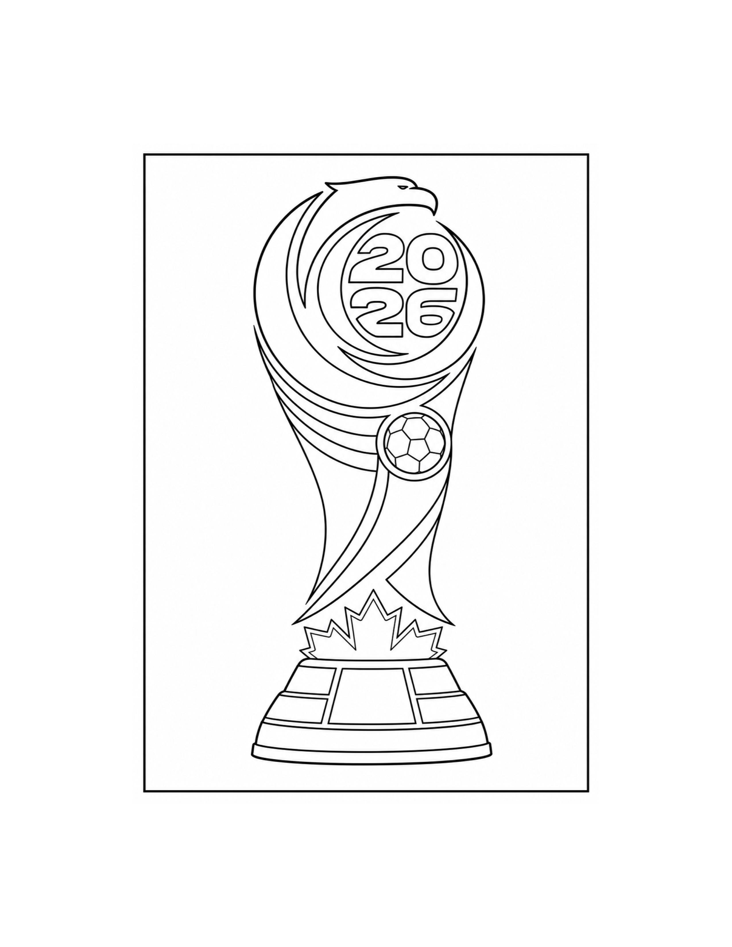 World Cup 2026 Trophy Emblem Coloring Page