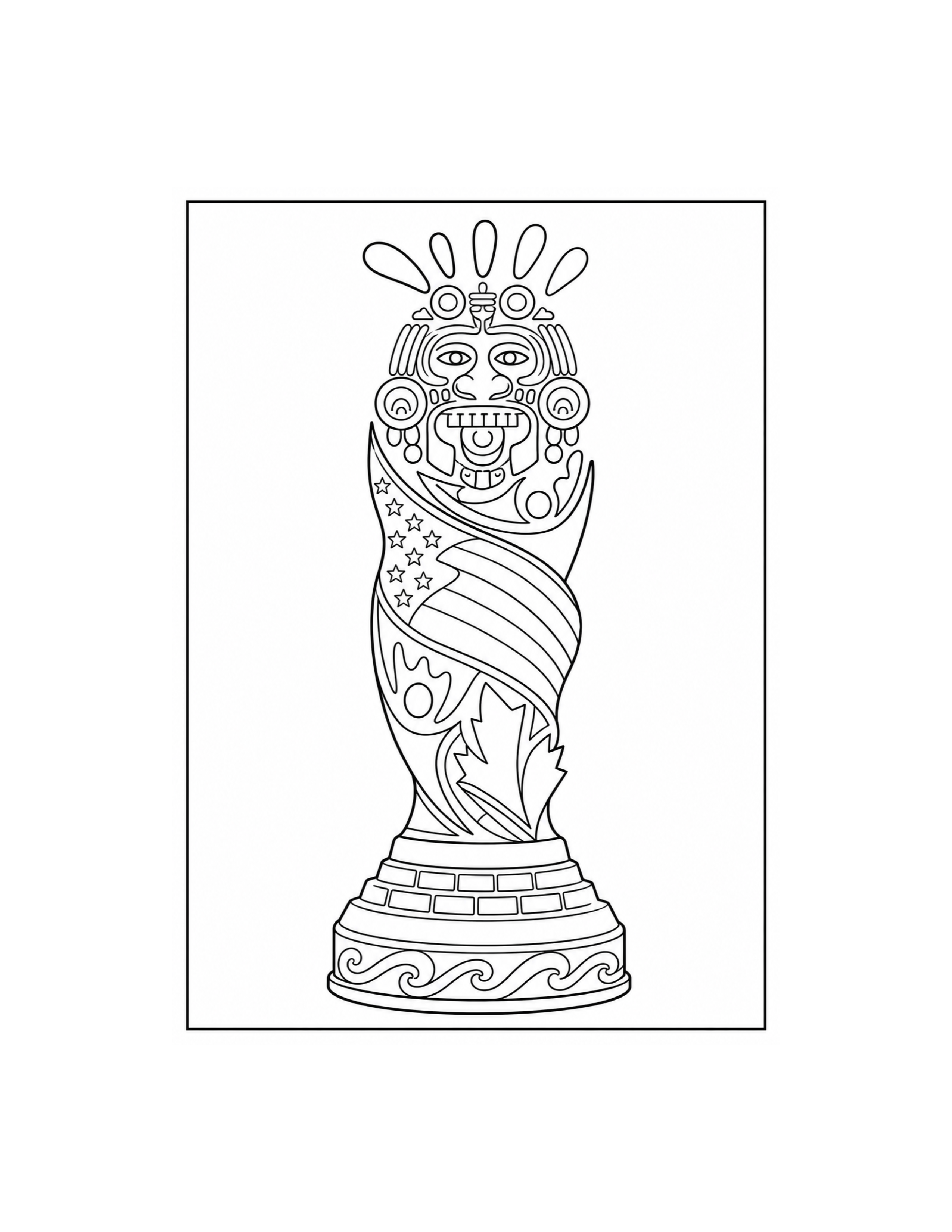 World Cup Host Culture Trophy Coloring Page