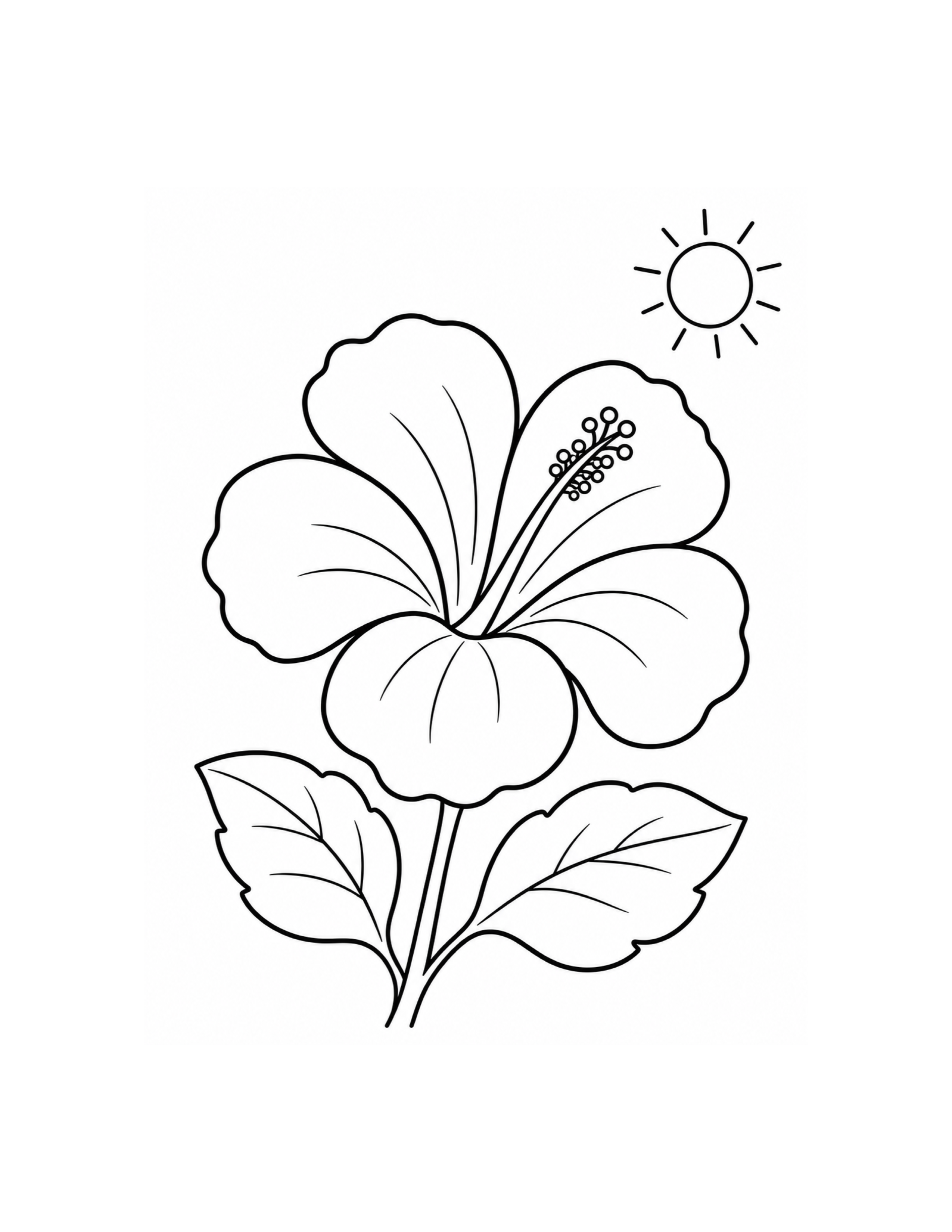 Hibiscus Flower Coloring Page