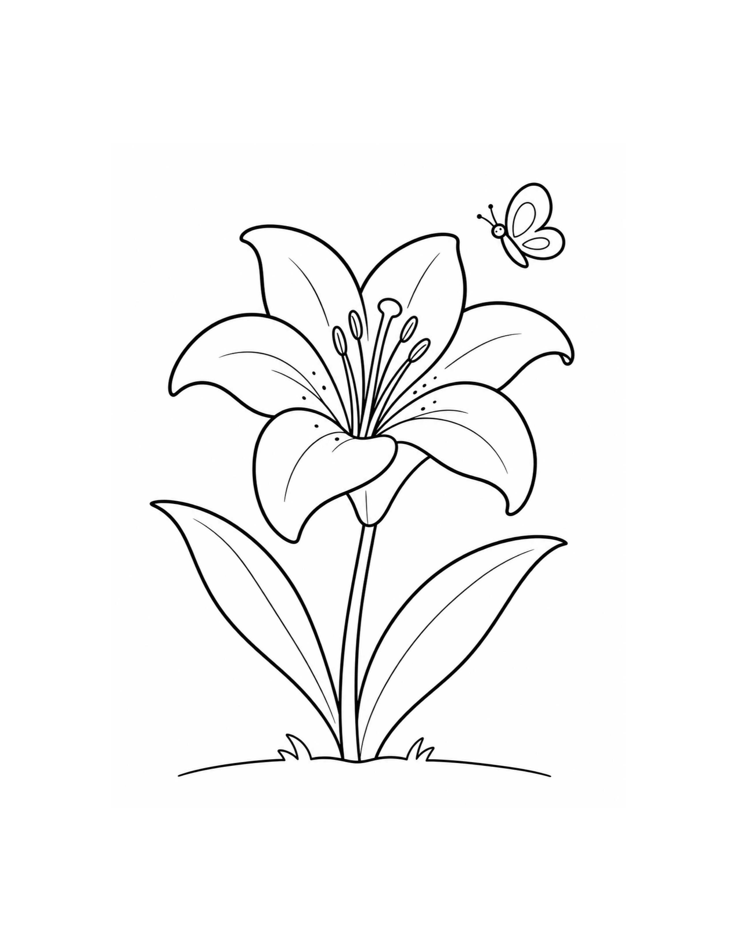 Lily Flower Coloring Page