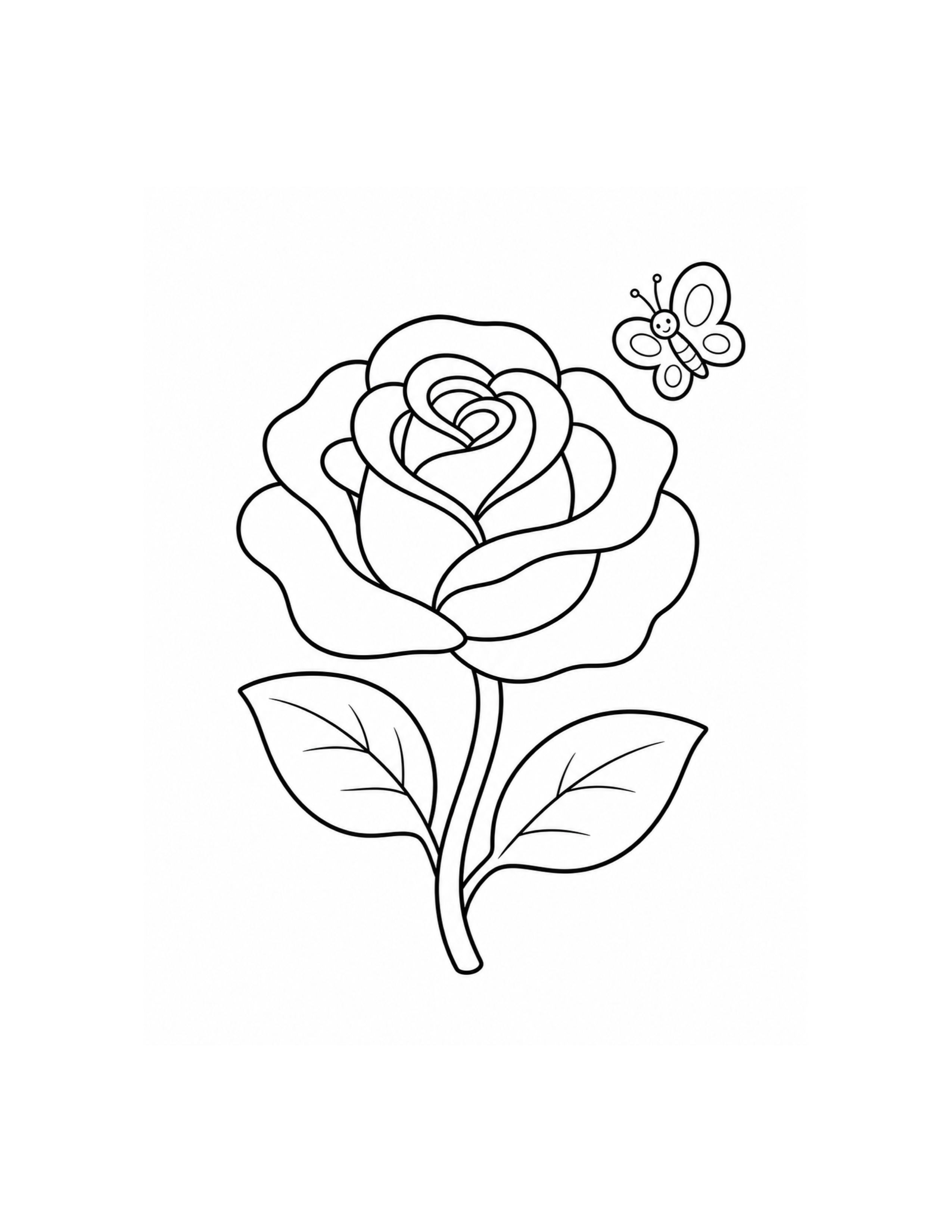 Rose Flower Coloring Page