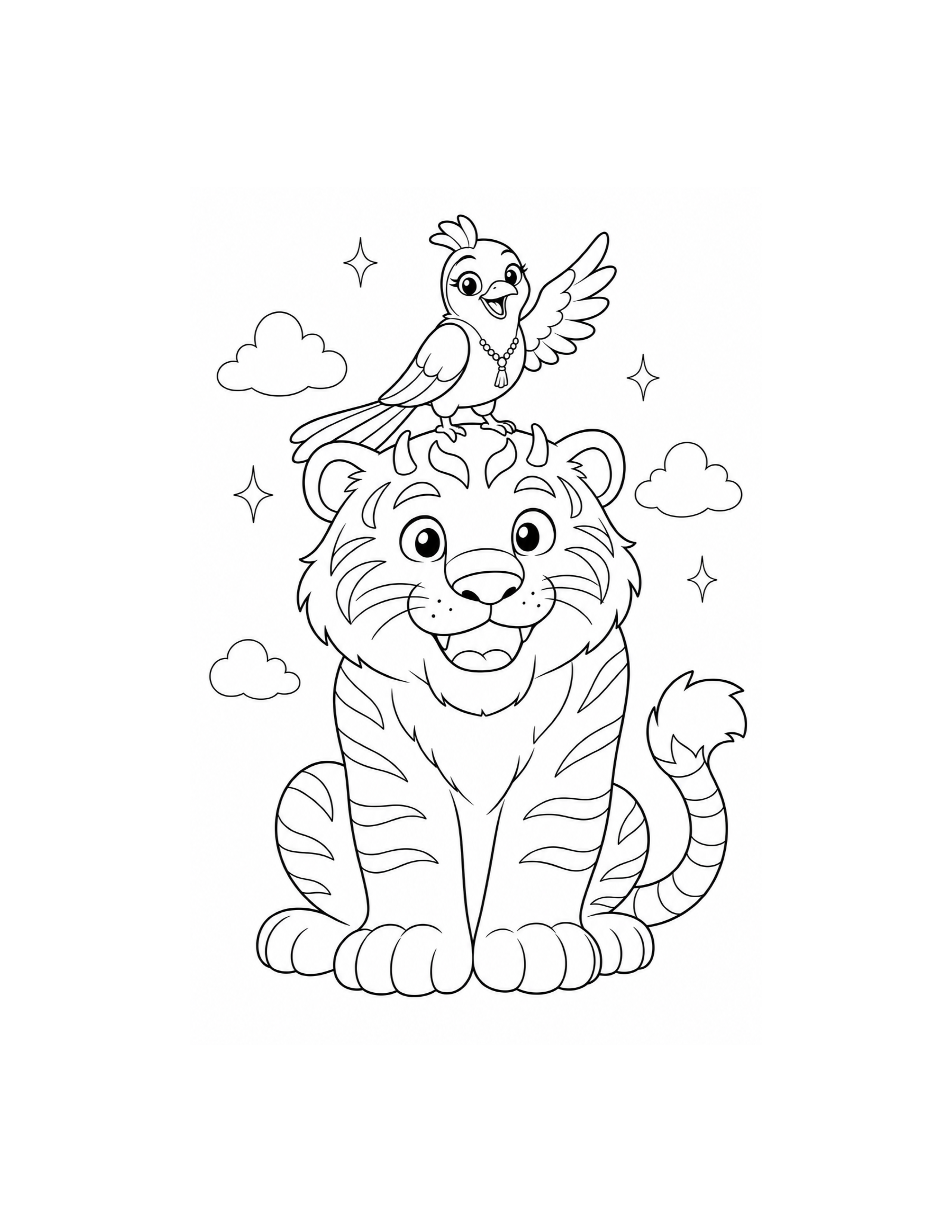 Derpy Tiger and Sussie Coloring Page