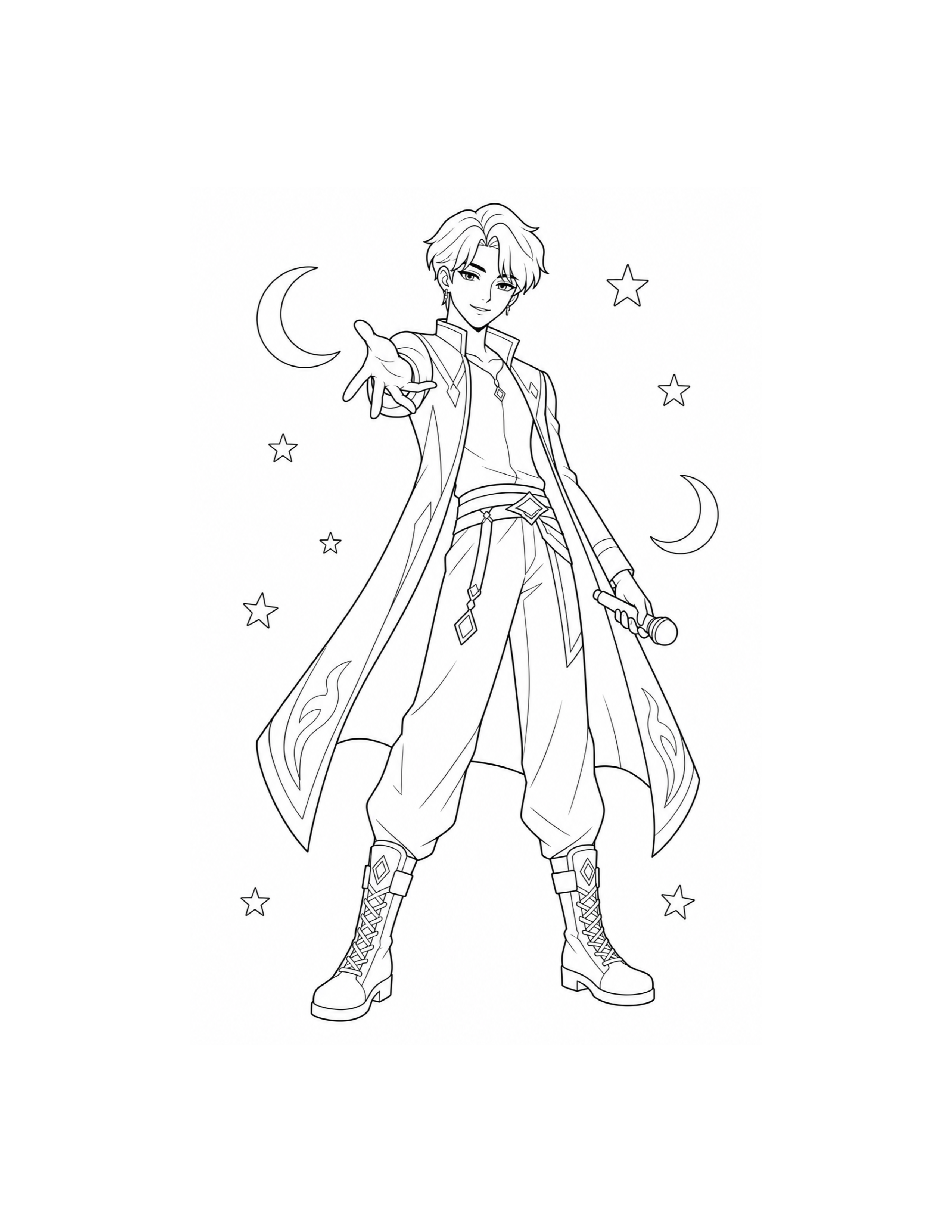 Jinu Stage Pose Coloring Page
