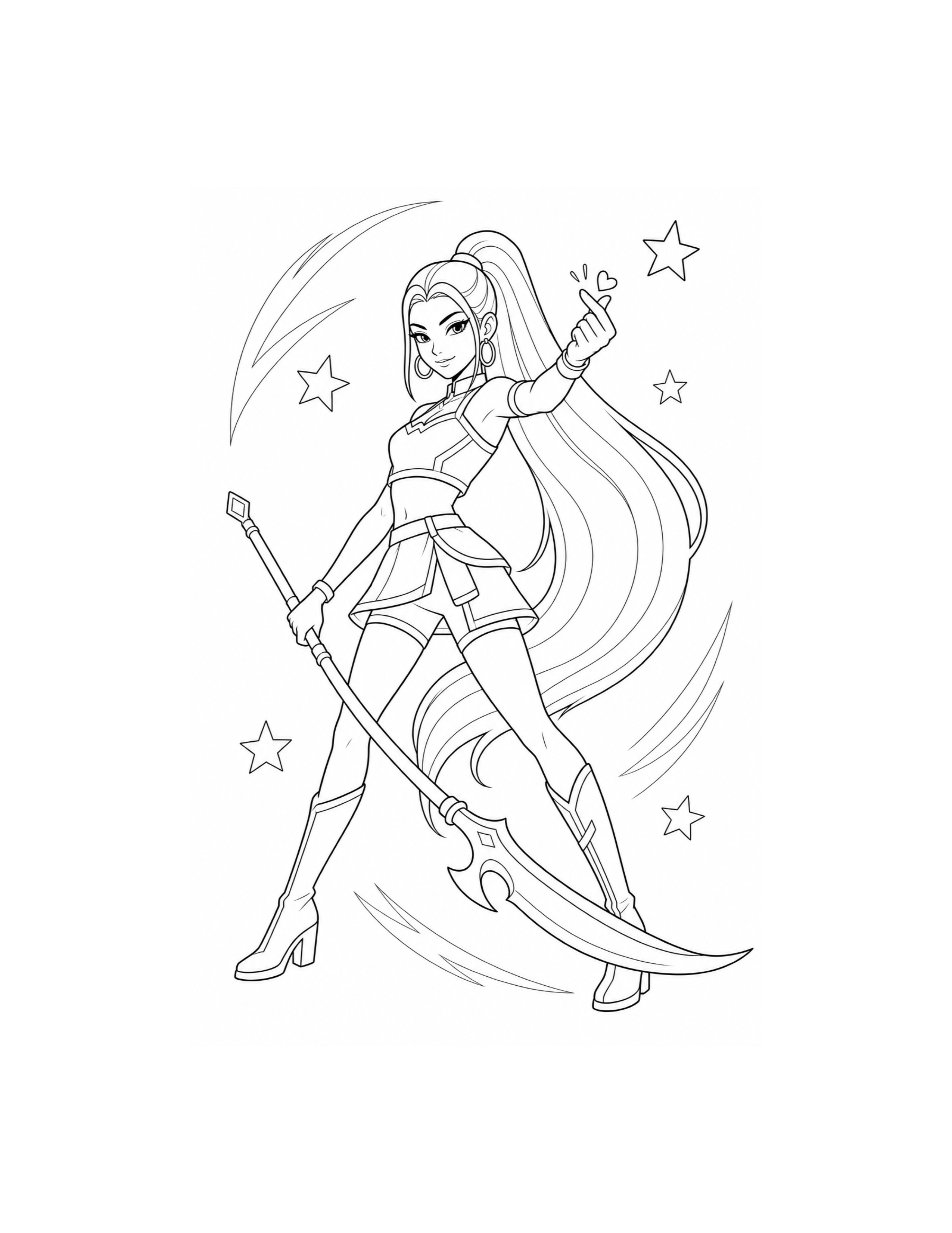 Mira Glaive Pose Coloring Page
