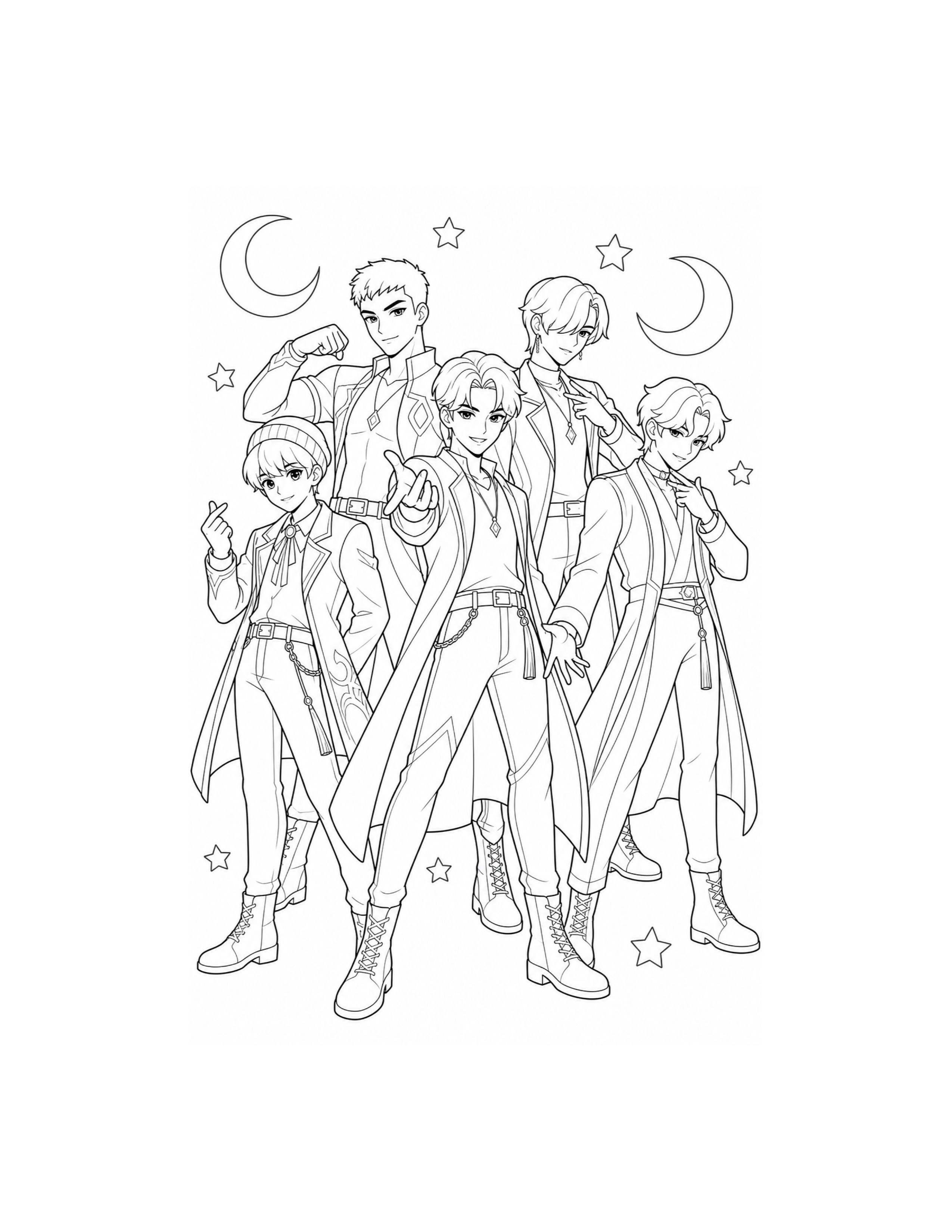 Saja Boys Group Coloring Page